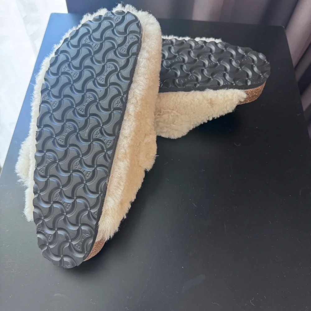 NEW Women’s Birkenstock Cream Boston Teddy Clogs faux Shearling Sz EU39/US8-8.5 - Picture 8 of 8